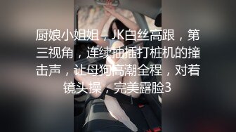 厨娘小姐姐，JK白丝高跟，第三视角，连续抽插打桩机的撞击声，让母狗高潮全程，对着镜头操，完美露脸3